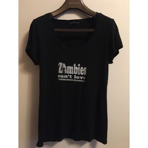 Gap Zombie Low Neck Fitted Classic Black T-shirt